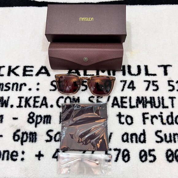 MATSUDA M2043 Large Pilot acetate sunglasses featuring interchangeable temples - Picture 3 of 11